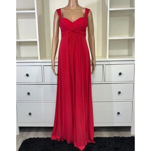 Sold. Do not buy BCBGMAXAZRIA Red Pleated Sweetheart Low Back Maxi